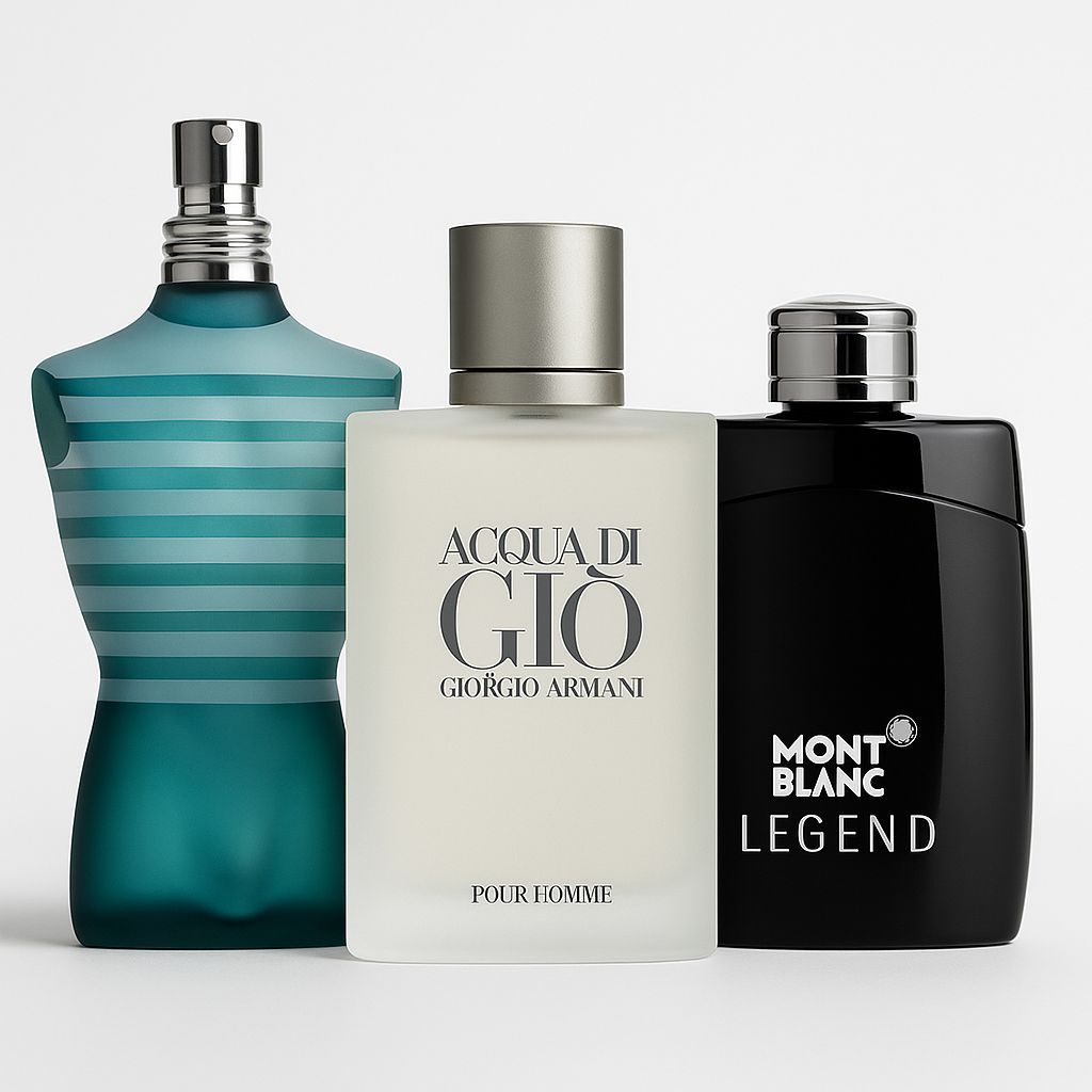 Jean Paul Gaultier 125ml, Acqua di gio By Giorgio armani 200ml, Montblanc legend 100ml